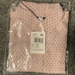 Boys pink children's place NWT size 10/12 short sleeve button down shirt